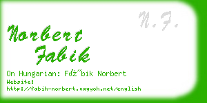norbert fabik business card